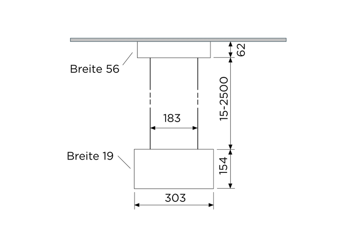 ESSENTIAL SEILABHÄNGUNG DECKENANBAU Erkennungsweite 30m